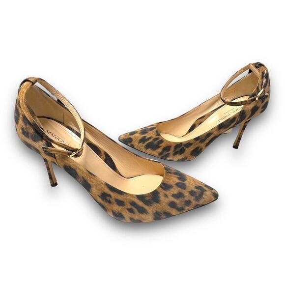 MARION PARKE TOSCANA Leopard ankle strap heels NWT SZ 7.5 - Picture 6 of 15